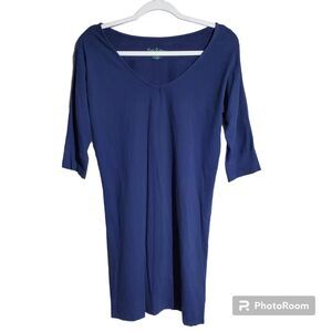 Lilly Pulitzer Dress Size XS Women's Navy Blue 3/4 Sleeve Cotton Blend